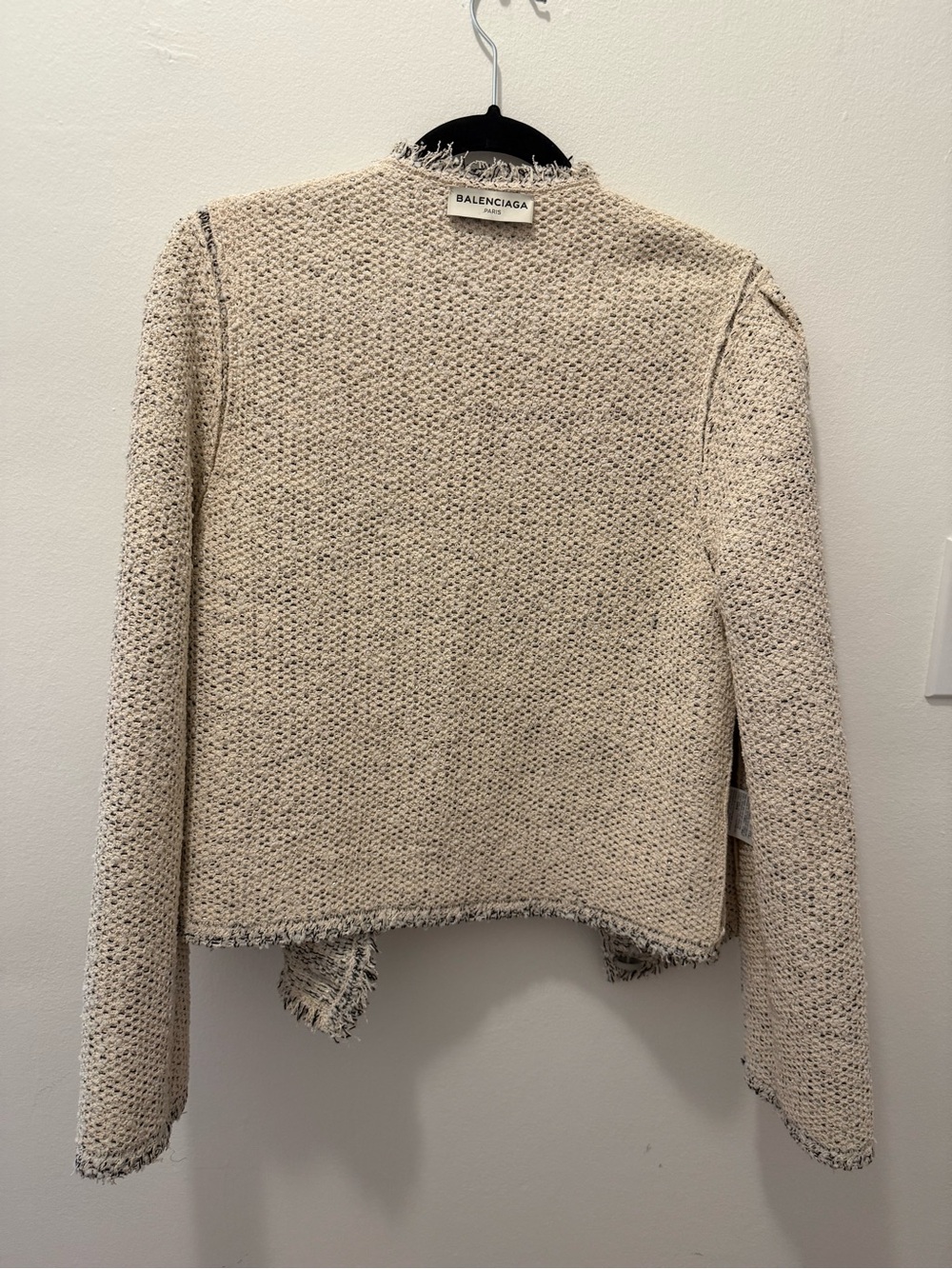 2015 Balenciaga Cream & Black Tweed Button-Front Cardigan Jacket - Picture 6 of 10